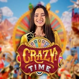 Crazy Time online game logo by Evolution on rocketriches.eu