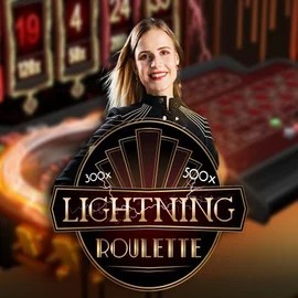 Lightning Roulette online game logo by Evolution on rocketriches.eu