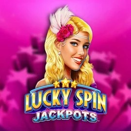 Lucky Spin Jackpots slot logo by Novomatic at Rocket Riches Casino